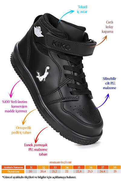 Kiko Kids Pantofi sport Hayka Velcro pentru baschet pentru băieți/fete