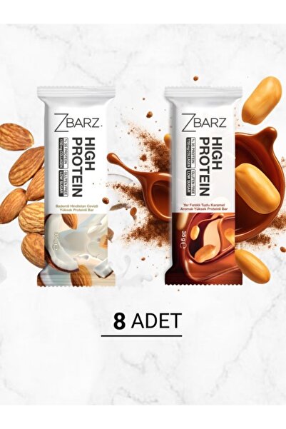 Zbarz Yüksek Protein Bar karma kutu Yer Fıstık & Tuzlu Karamel ve Hindistan C...