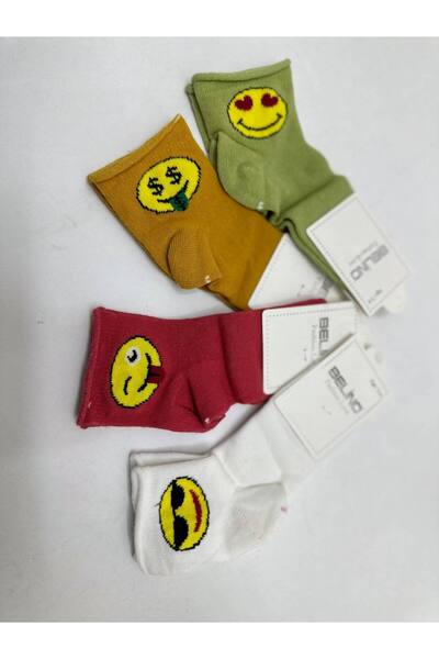 Lily and Co 4-Pack of Scented Children's Socks with Emojis Uni