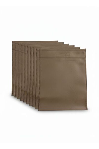 REX مجموعة أكياس تسوق بوليستر (12 قطعة) - مقاس 25×32 سم - لون بني كلاسيكي 68615C