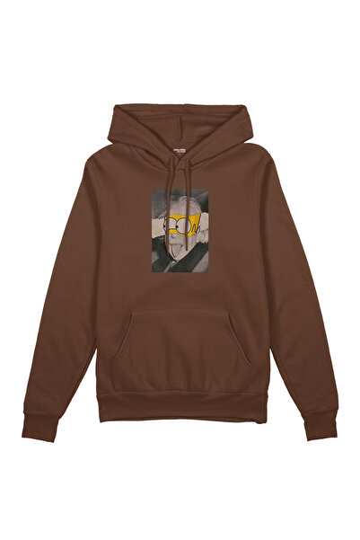 The Lucid Lab Albert Einstein / Homer Simpson Oversized Hoodie - Brown