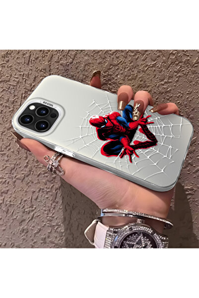 Hontinga iPhone 16 Pro Max Compatible Silicone Edge Hard Back Phone Case Spid...