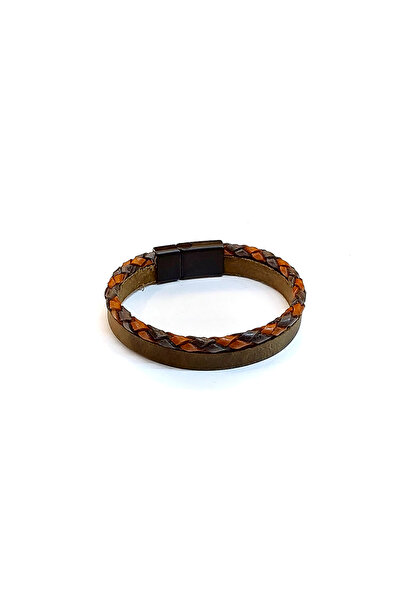 HER ŞEY NOTA www.herseynota.com تيرا برايد – سوار جلدي للرجال بتفاصيل مضفرة ب...