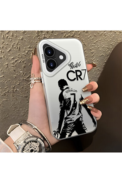 Hontinga iPhone 16 Compatible Star Football Player Patterned Silicone Edge Ha...