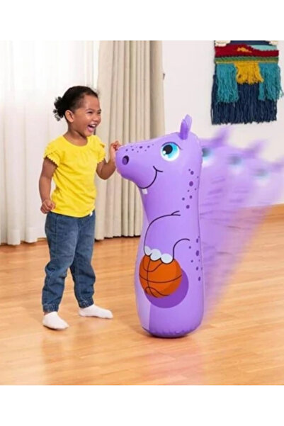 LRS STORE Hacıyatmaz Oyuncak Boks Torbası Mor Hipopotam Figür Hacı Yatmaz Sulu
