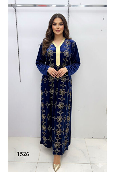 Razan Fashion Velvet house dress with elegant embroidery, available in ample ...