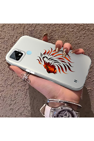 Hontinga Realme C21 Compatible Silicone Edge Hard Back Phone Case Brand Design