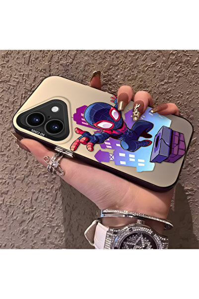 Hontinga جراب هاتف خلفي صلب من السيليكون متوافق مع هاتف iPhone 16 بنمط سبايدر...