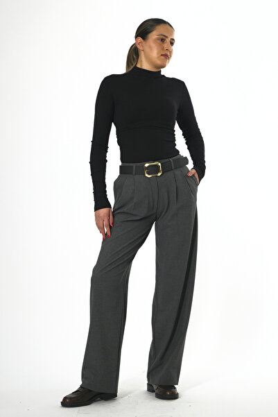 ABBRA Women's Belted Trousers