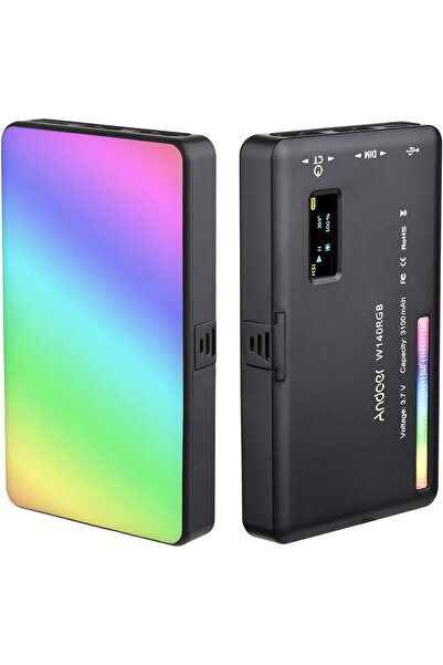 EACAM مصباح فيديو LED بقوة 140 واط، قابل لإعادة الشحن، بألوان RGB، للتصوير ال...