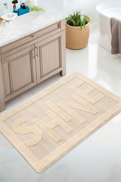 Konfor Halı Natural Non-Slip Base Bathroom Mat Long-Lasting Soft Textured Wat...