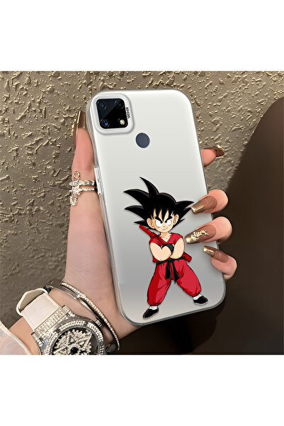 Hontinga حافظة Realme C25 المتوافقة مع نمط ناروتو من السيليكون ذات الحافة الص...