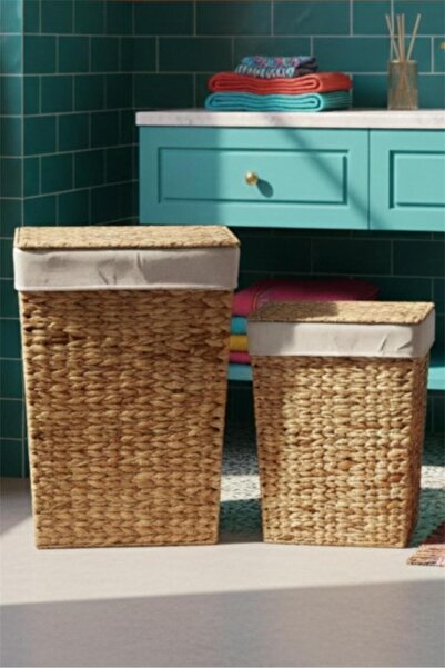 Bayev Favorite 9089 2-Piece Dirty Laundry Basket Rectangular Wicker Weave Bas...