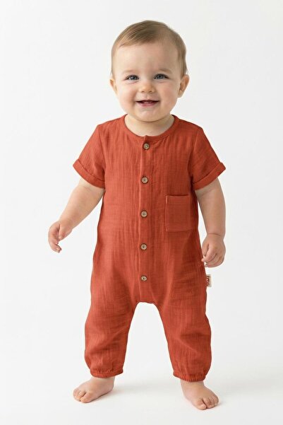 Tiffany Muslin Half Sleeve Long Jumpsuit