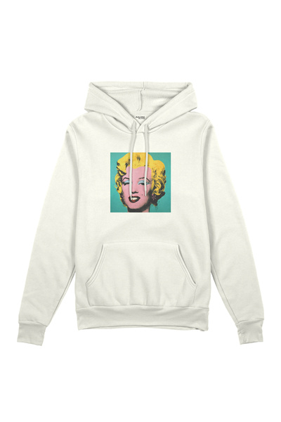 The Lucid Lab Andy Warhol / Marilyn Monroe Blue Oversized Hoodie - White
