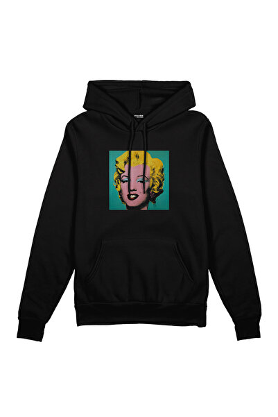 The Lucid Lab Andy Warhol / Marilyn Monroe Blue Oversized Hoodie - Black