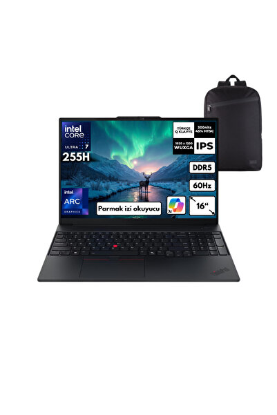 E16 G3 U7-255H 16GB 512 GB Intel Arc Graphics 16" Win10 Pro +S. Çantası 21SR006RTXHMF76