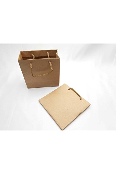 Vipfoni Hediyelik Minik Boy Düz Kraft Karton Çanta 11X11 10 Adet