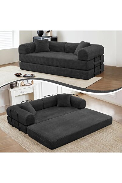 puffiber Katlanabilir Yataklı Kanepe,L şeklinde Kolçaklı Kanepe 90x180 cm (De...