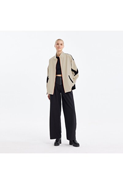 Soul سترة نسائية بجزء خلفي مطاطي - 31530CKT - أسود حجري