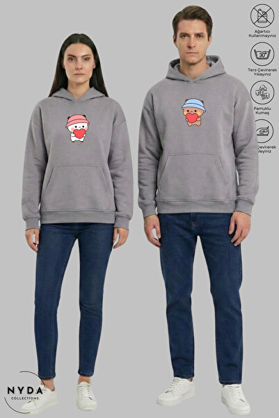 Nyda Collections Combinație de cuplu iubit Bubu Dudu cu imprimeu Hanorac cu g...