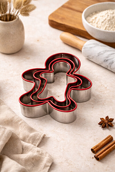 DİVAYS قالب بسكويت على شكل إنسان من الفولاذ المقاوم للصدأ - مجموعة من 3 قطع، ...