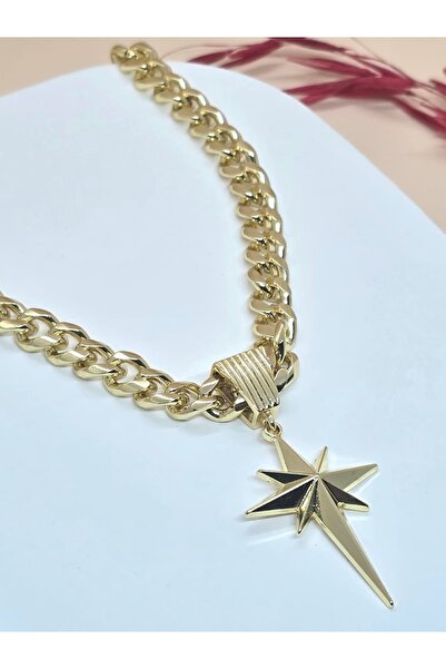 Veyla Style Gold Plated Thick Necklace with Star Detail
