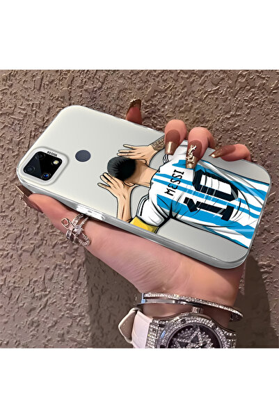 Hontinga حافظة هاتف من السيليكون الصلب متوافقة مع هاتف Realme C15 بنمط نجم كر...