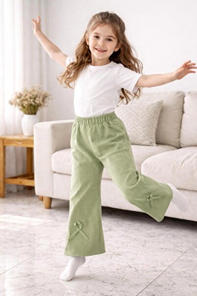 NOVERAM KİDS بيجامة بناتية من قماش ريبا مرن مع تفاصيل فيونكة