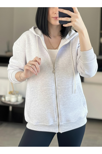 My Blog Gray Fleece-Lined Zippered Sweatshirt