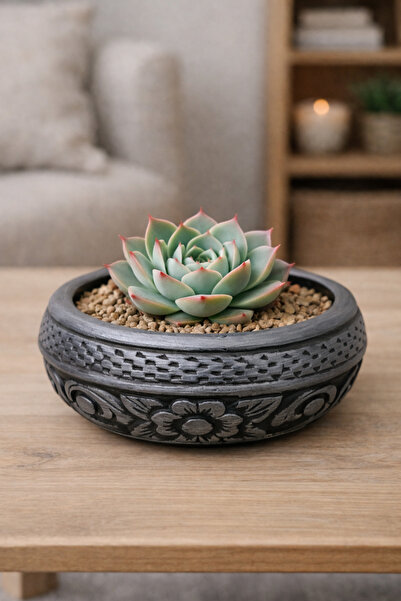 Store 16x16 Beton Skulent Saksısı – El Yapımı Eskitme