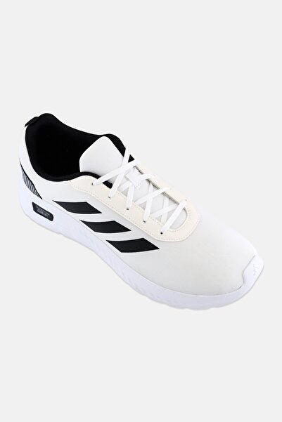 adidas Men Brand Logo Lace Up Running Shoes, White