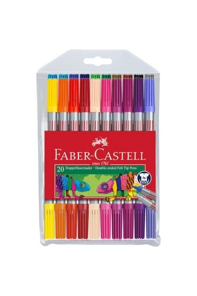 Faber Castell Маркери Faber-Castell, 20 цвята, 2 върха