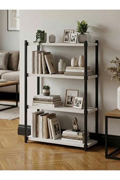 Pratico Orion 4 Raflı Metal Çok Amaçlı Kitaplık Beyaz