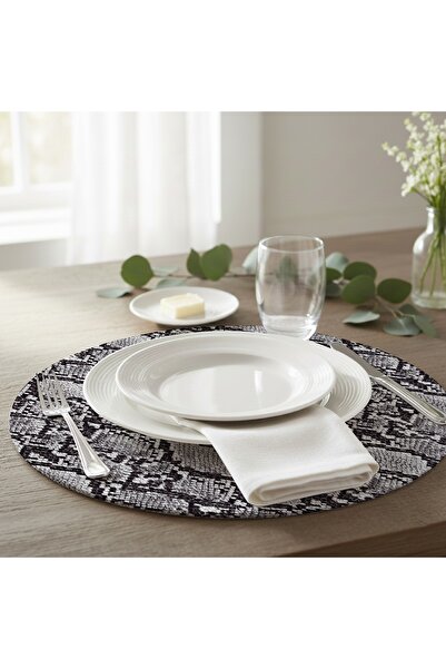 PALS TEKSTİL Deri Amerikan Servis / Supla / Placemats / 34x34 Yuvarlak