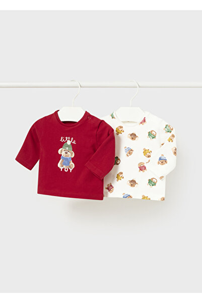 MAYORAL Winter Baby Boy Long Sleeve T-Shirt Set of 2 Red