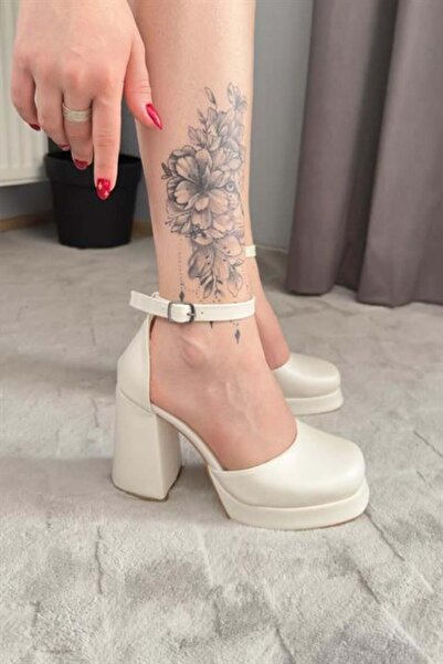 Les Passent Women's Lina White 9 cm Platform Heeled Shoes