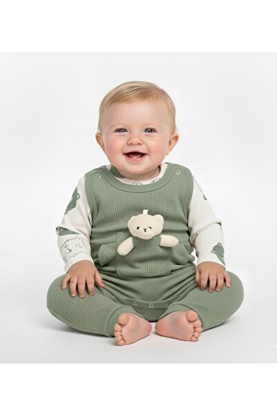 ELLO BABY Oyuncak Ayılı Bebek Tulum ve Zıbın 2’li Takım