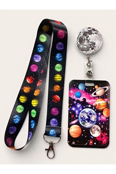 Hediyebum Planets remen za vrat, jojo i uspravni Držač za kartice set