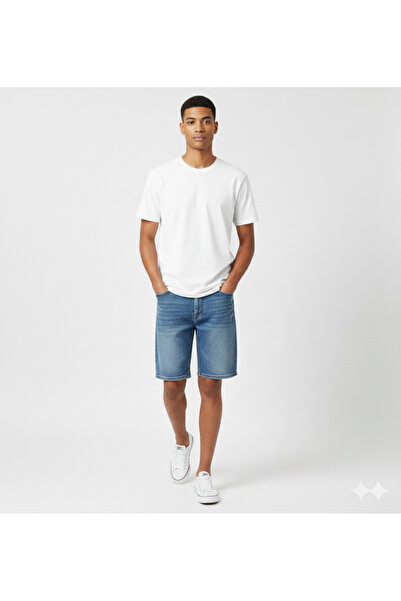 jeneric Bărbați Alb 100% bumbac organic guler rotund croială largă Mânecă scu...