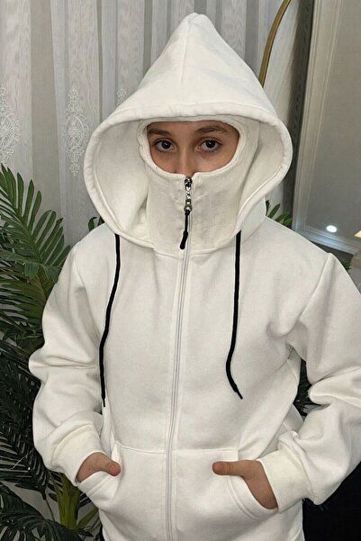 Ysferbutik Children's Balaclava and Hooded Three-Thread Fleece-Lined Cardigans