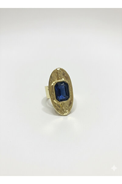 Tılsım Bijuteri Navy Blue Crystal Stone Cast Ring