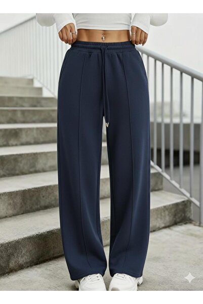 HRM COLLECTİVE Γυναικείο μπλε ναυτικό φούτερ με ριγέ μπροστινό μέρος, φαρδιά ...