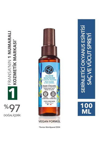 Yves Rocher Saç ve Vücut Spreyi Okyanus Esintisi Serinletici Ferah Koku Vegan...
