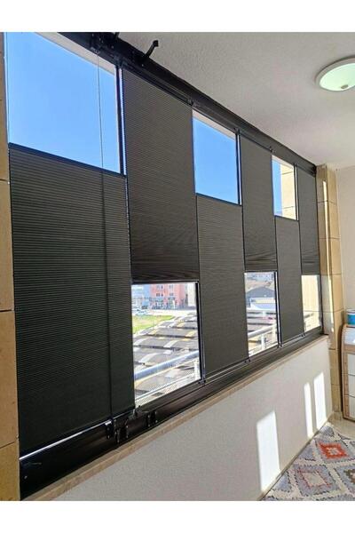 sk plised perde %100 KARATMA HONEYCOMB KATLANABİLİR CAM BALKON PERDESİ - ANTR...