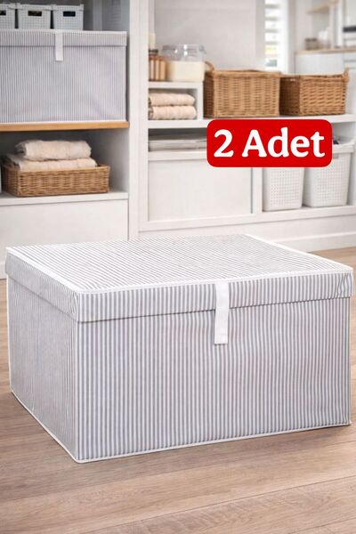 Funny Life 2'li Set Soft Line Premium Kapaklı Kutu Hurç Orta Boy - 30*40*50