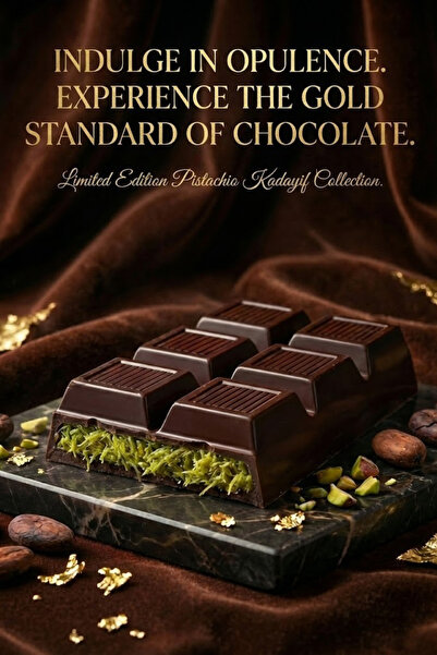 Bauta Çikolata (Bitter Dubai) BAUTA Çikolatası - Antep Fıstığı Ve Çıtır Kaday...