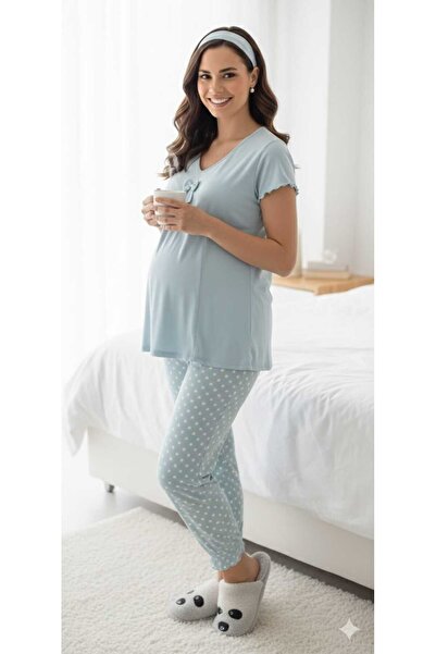 MODA A kalite bandanalı puantiyeli fiyonklu bel ayarlanabilir,emzirme yeri ra...