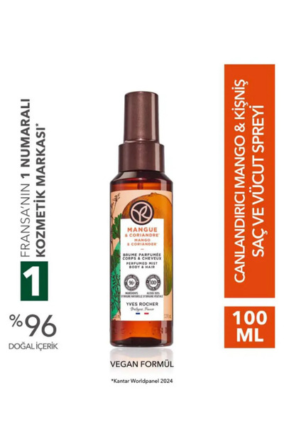 Yves Rocher Saç ve Vücut Spreyi Mango Kişniş Canlandırıcı Meyveli Baharatlı K...