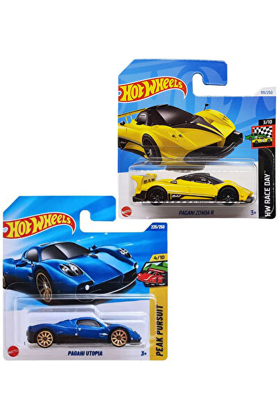 HOT WHEELS 2 Araç Set - Pagani Zonda R - Sarı & Pagani Utopia - Mavi (1/64)